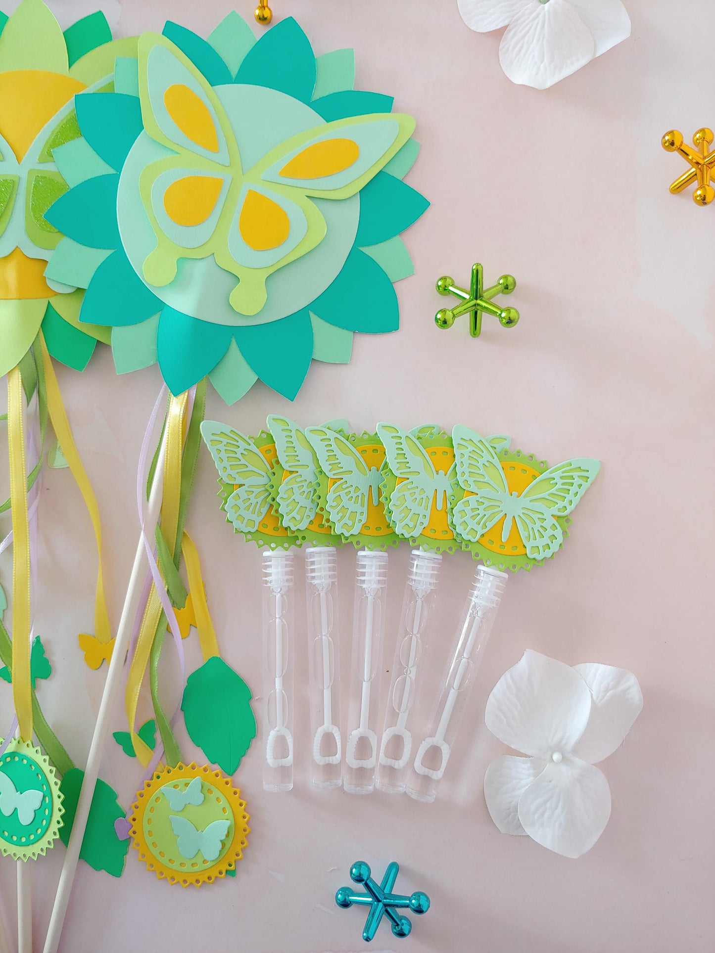 Whimsical Butterfly Bubble Wand Favors – Pastel Party Decor for Kids