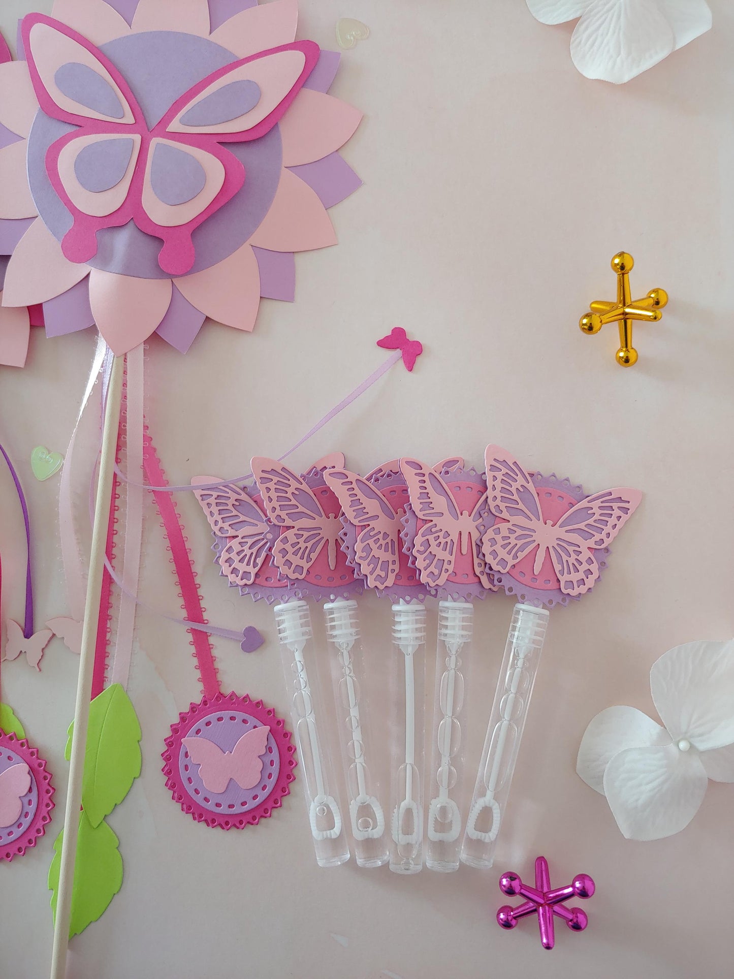 Whimsical Butterfly Bubble Wand Favors – Pastel Party Decor for Kids