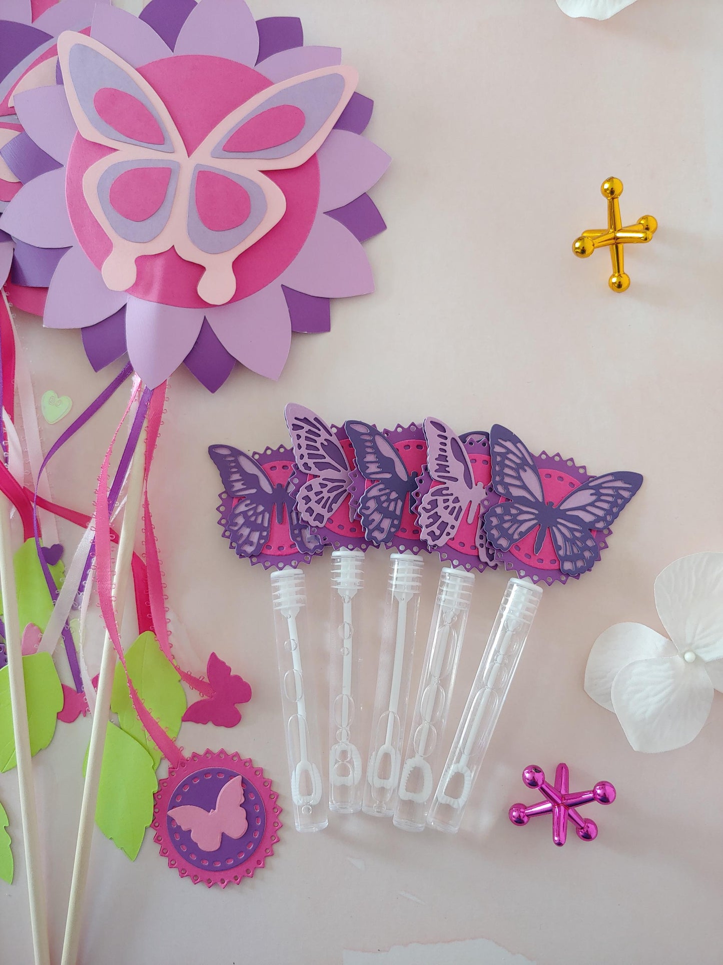 Whimsical Butterfly Bubble Wand Favors – Pastel Party Decor for Kids