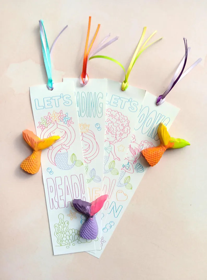 Mermaid Crayon Party Favor Boxes