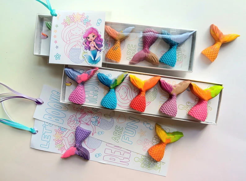 Mermaid Crayon Party Favor Boxes
