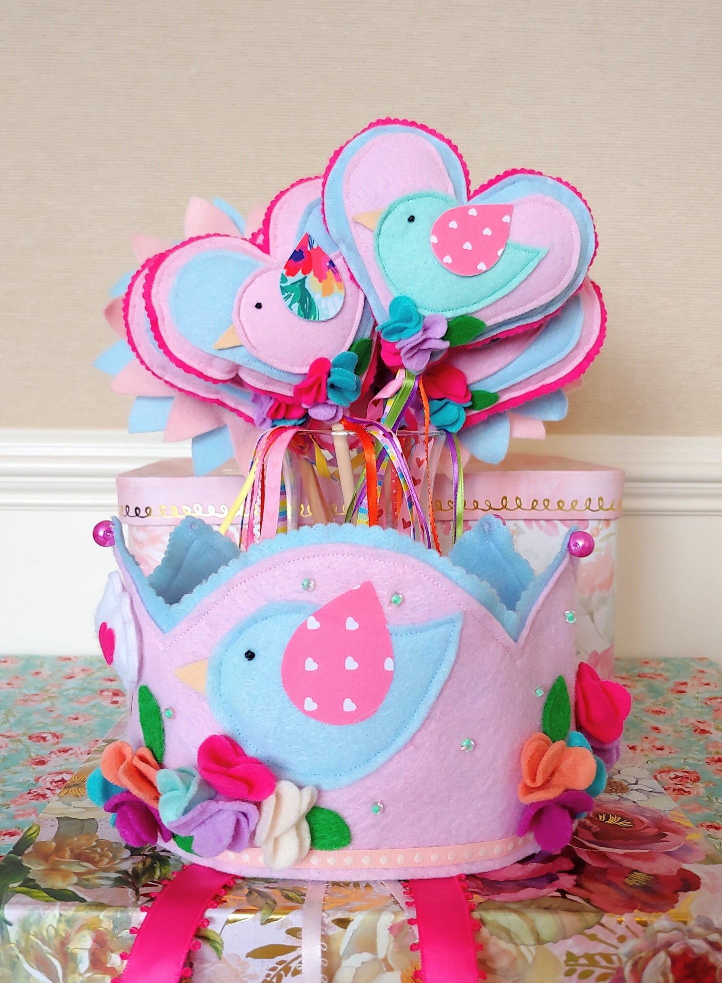 Shabby Chic Bird Crown and Wand Set