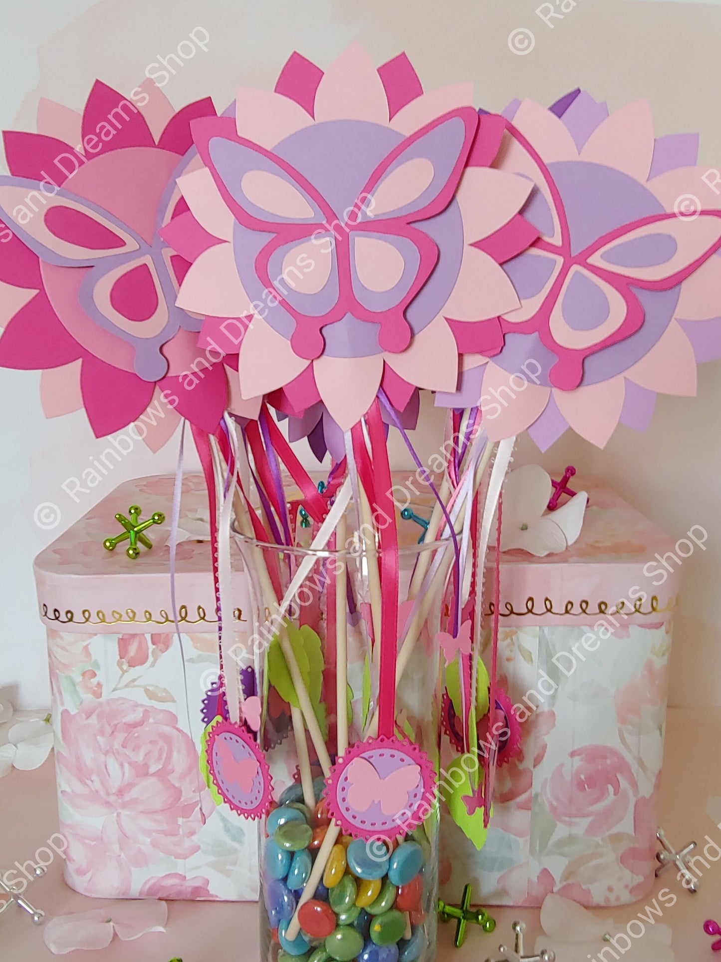 Butterfly Paper Wand Party Favors