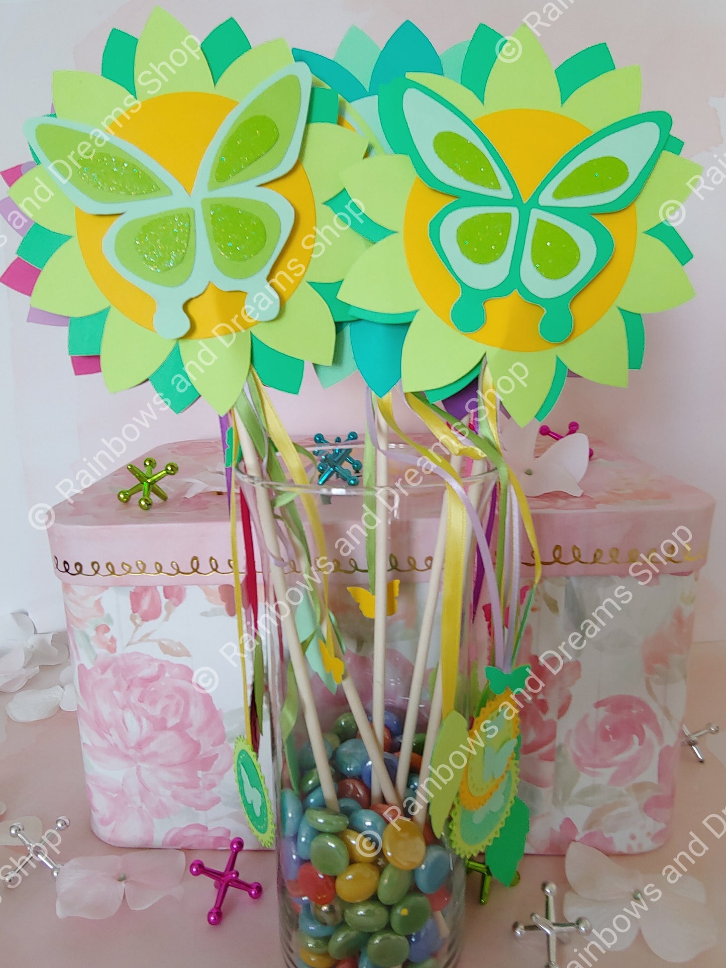 Butterfly Paper Wand Party Favors