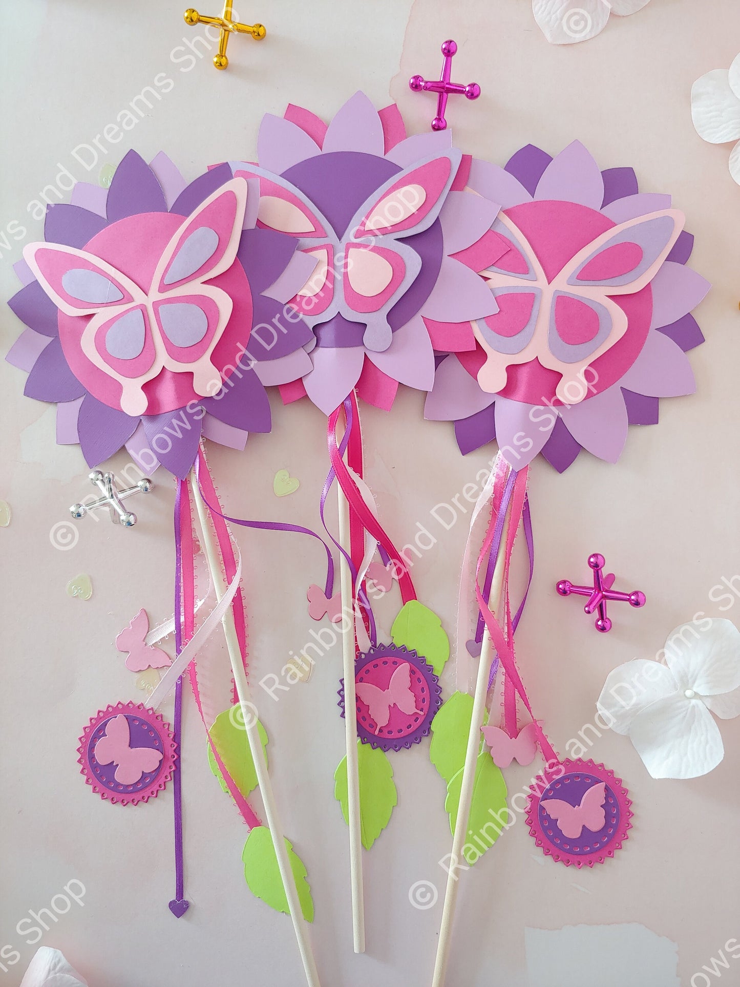 Butterfly Paper Wand Party Favors