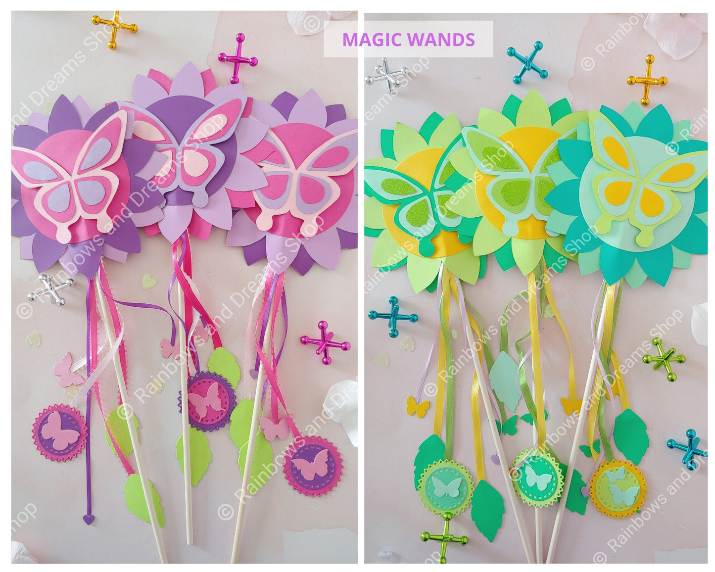 Butterfly Paper Wand Party Favors