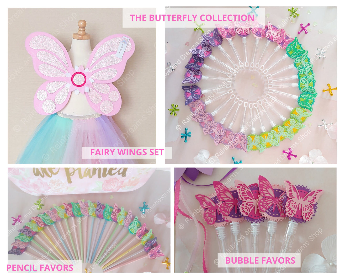 Glitter Pink Fairy Wings