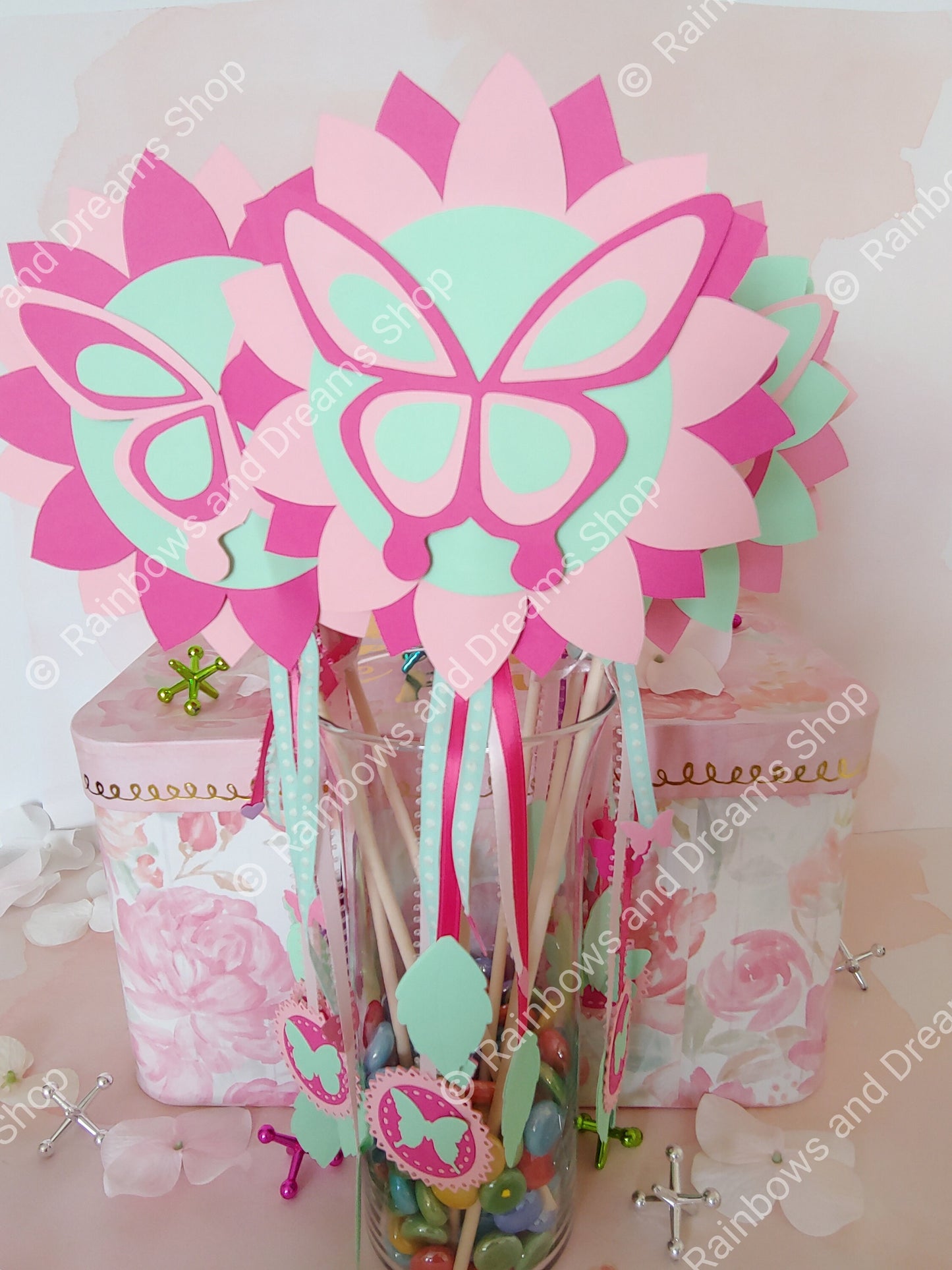 Butterfly Paper Wand Party Favors