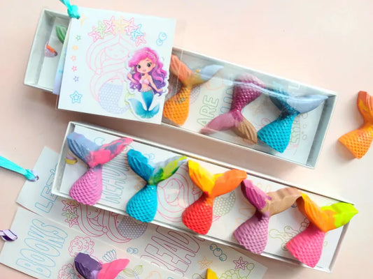 Mermaid Crayon Party Favor Boxes