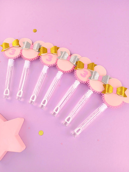 Pink Mouse Bubble Party Favors | Mouse First Birthday/Baby Shower Party Favors | Pink and Silver Mouse Favors | Pink and Gold Mouse Birthday